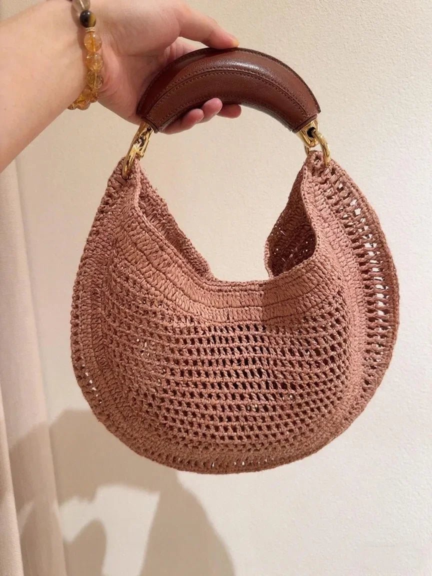 SOERA Bianca Crescent Woven Bag - Bag - Pink