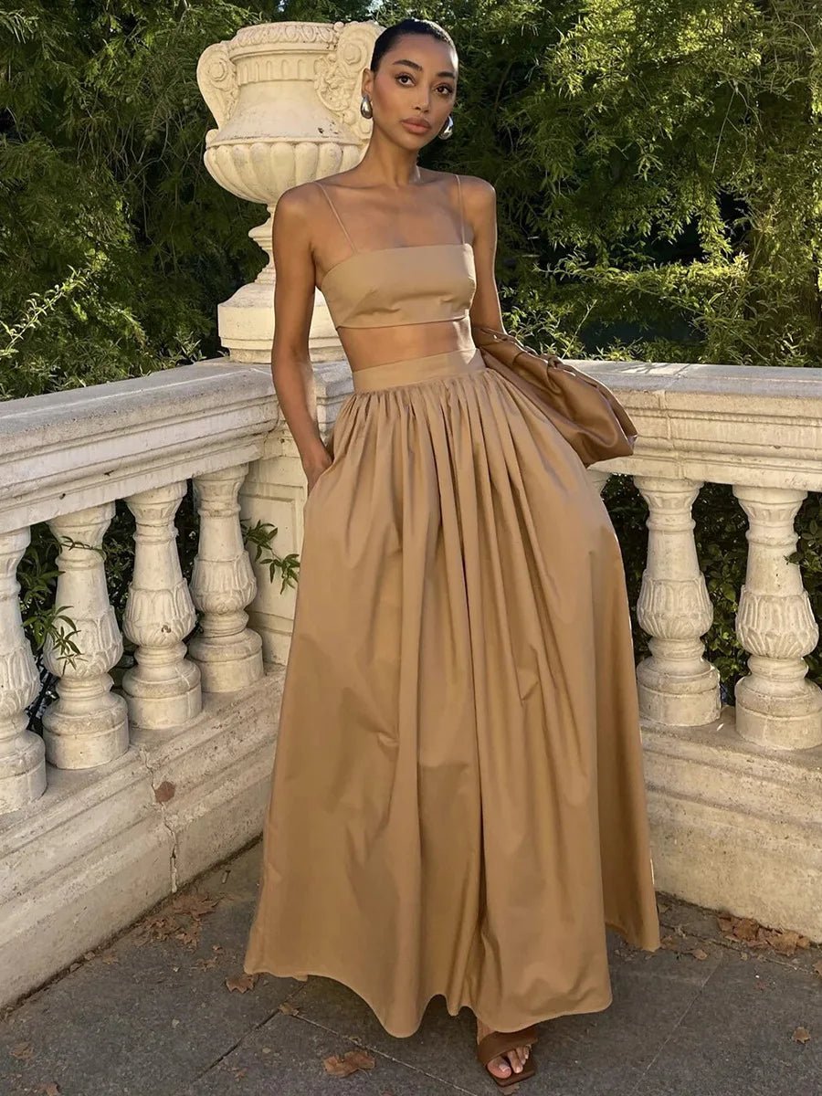 SOERA Olivia Striped Knit Two-Piece Set - Matching Sets - Camel XS