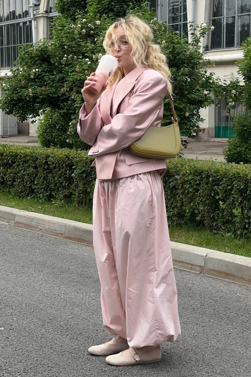 SOERA Inga Elastic Waist Baggy Pants - Bottoms - Pink S
