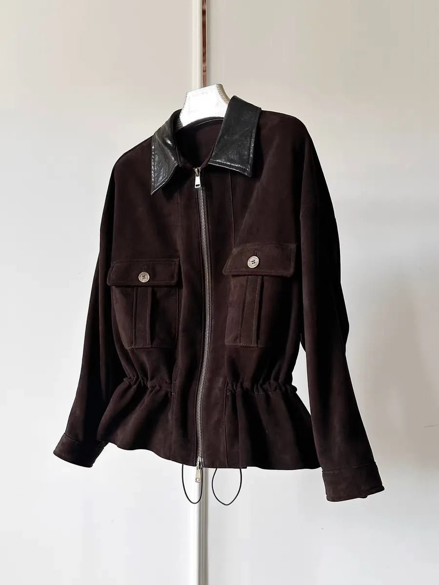 SOERA Sharmaine Slim Fit Suede Jacket - Coats & Jackets - Brown S