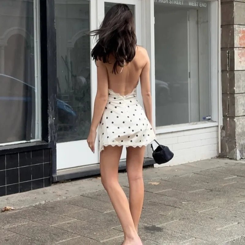 SOERA Beatrice Backless Lace Mini Dress - Dress - White L