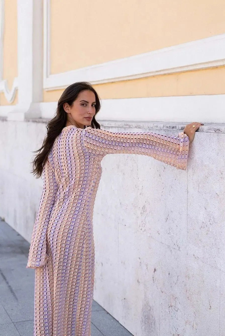 SOERA Beatrice Crochet Stripe Maxi Dress - Dress - SOERA-367811-S-PINK-20259 Lilac S