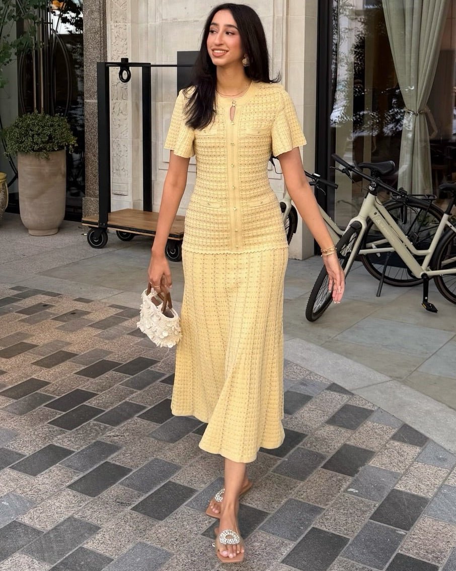 SOERA Beatrice Sequin Knit Maxi Dress - Dress - Yellow XS