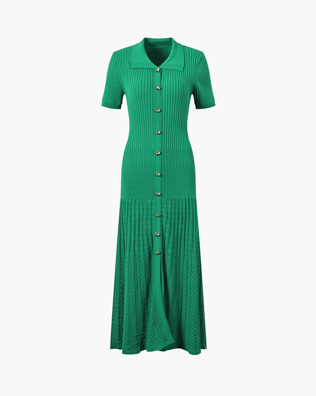 SOERA Beatrice Turn - Down Collar Knit Maxi Dress - Dress - Black