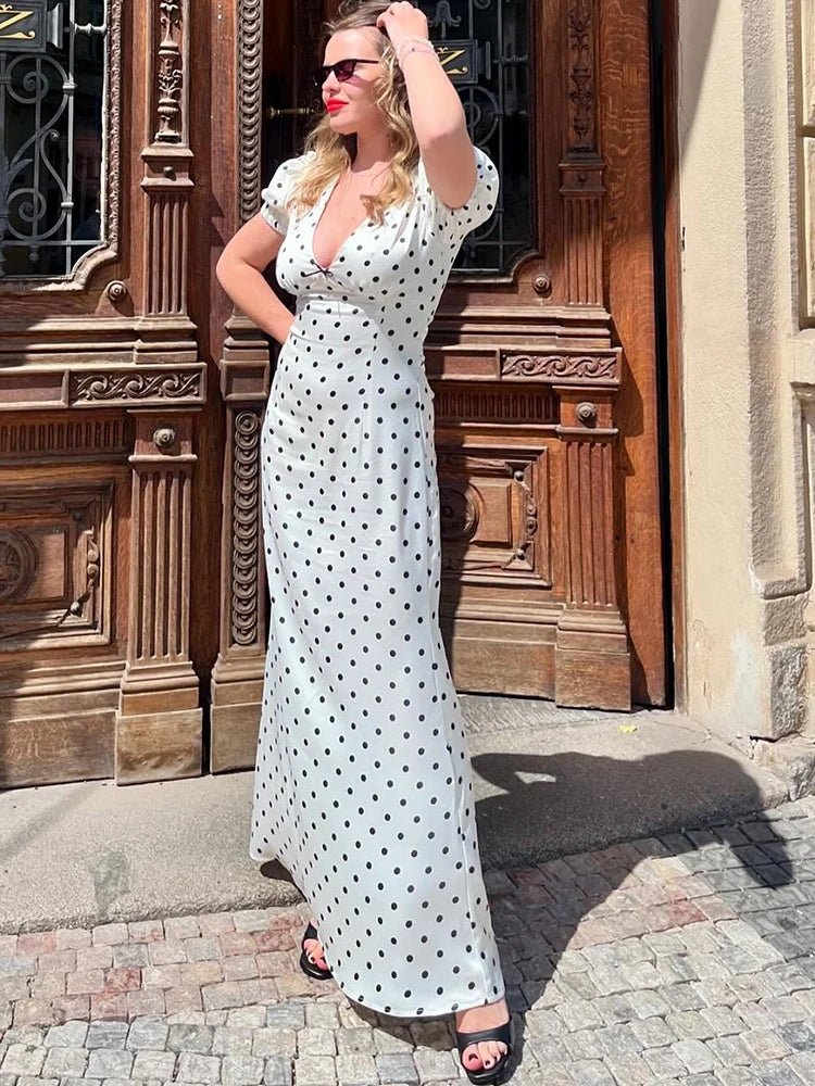 SOERA Bianca Polka Dot V - Neck Maxi Dress - Dress - XS