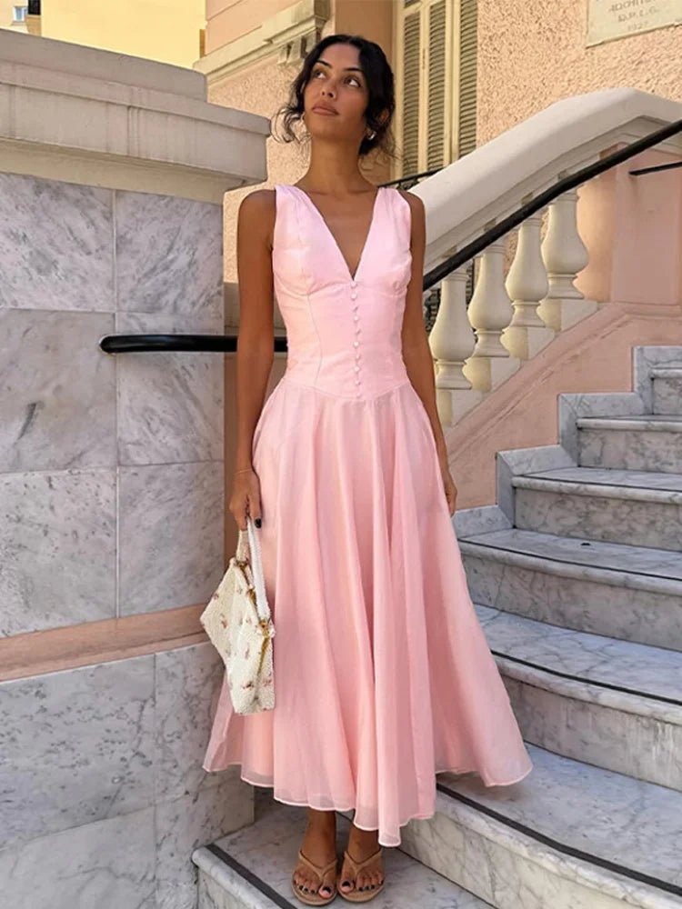 SOERA Candice Sleeveless V - Neck Midi Dress - Dress - XS