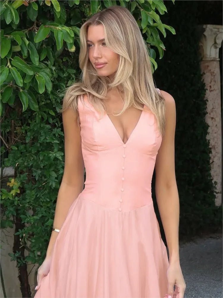 SOERA Sophia V-Neck Evening Dress - Dress - Pink S
