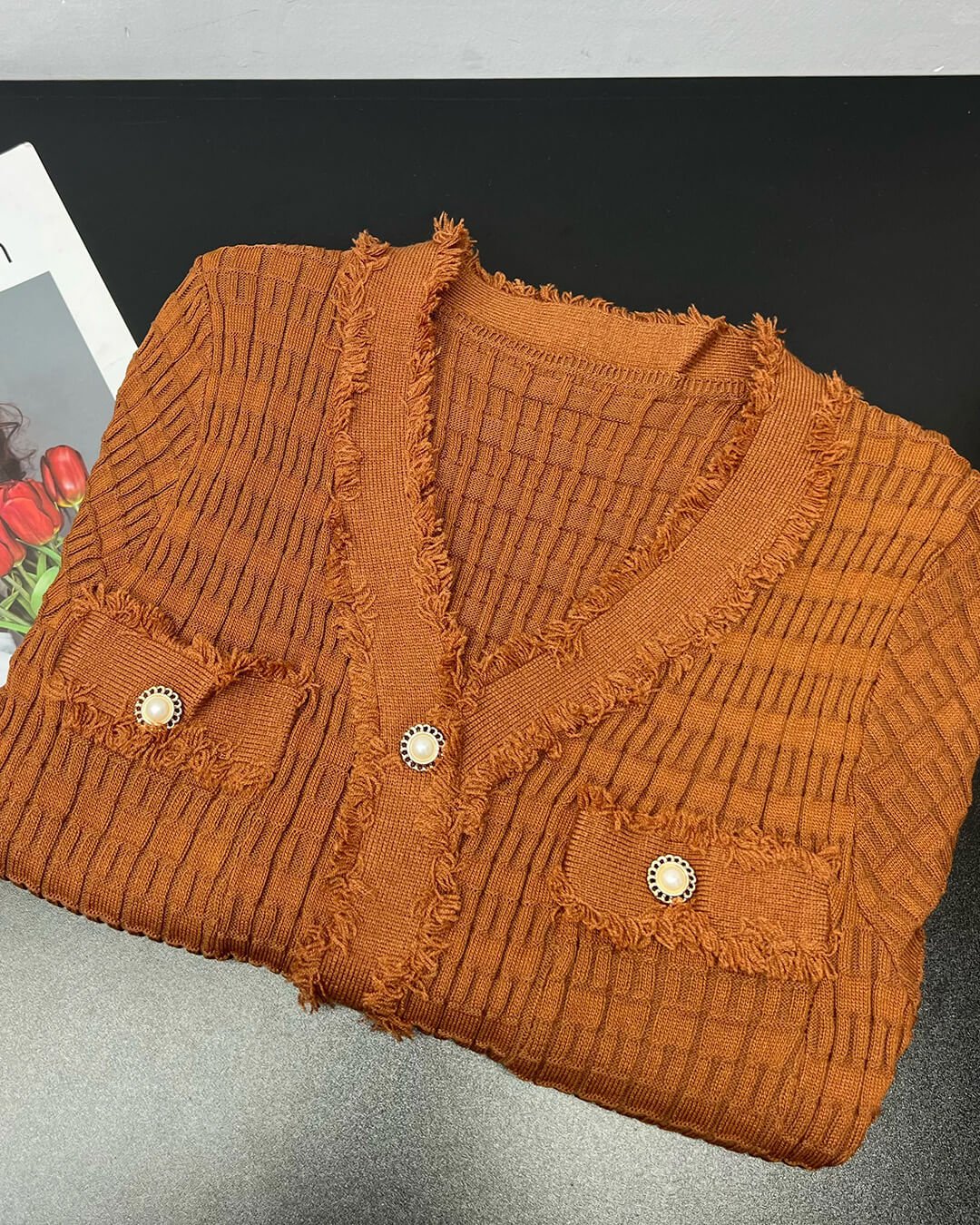 SOERA Valentina V - Neck Knitted Sweater Dress - Dress - Brown