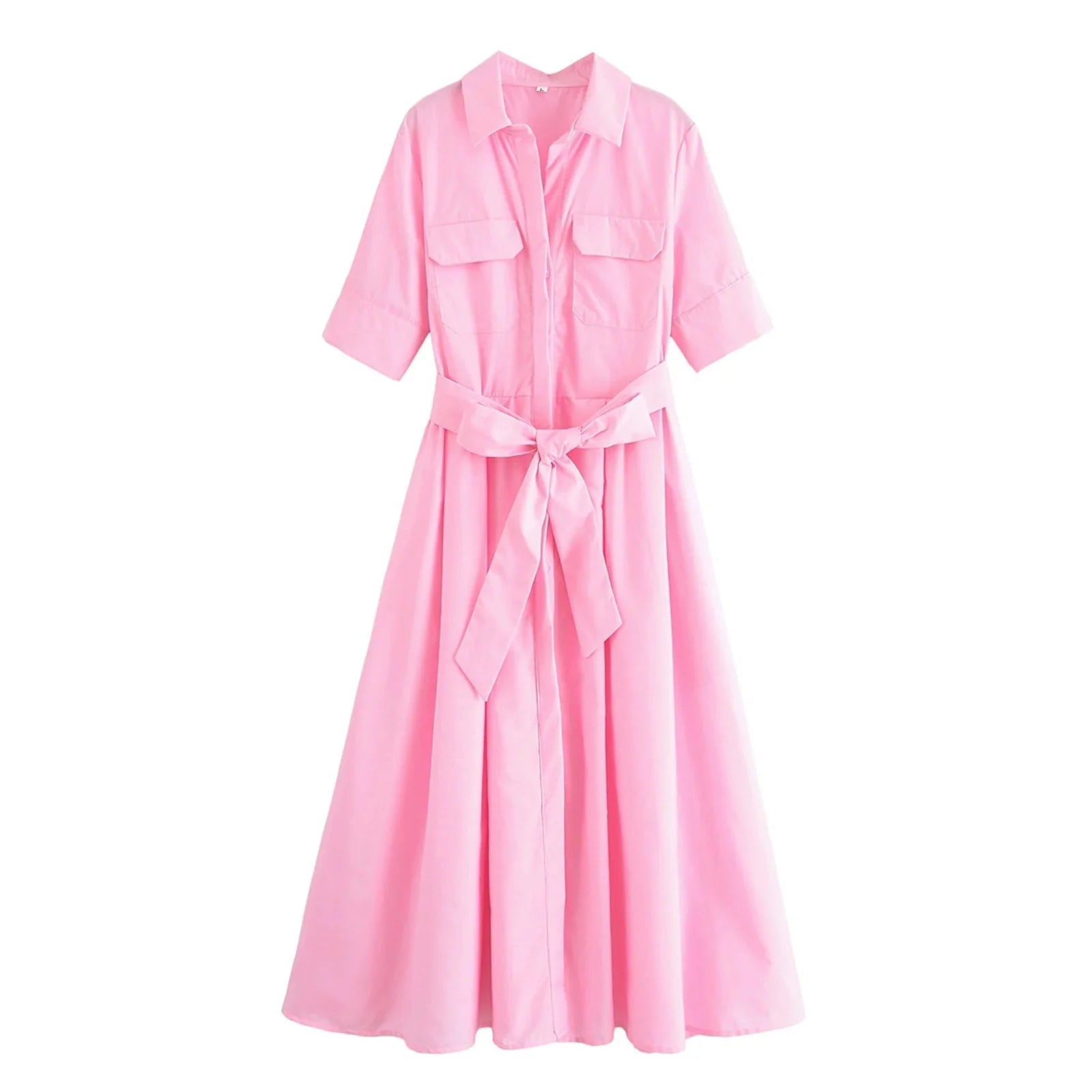 SOERA Beatrice Belted Shirt Midi Dress - Dresses - White L