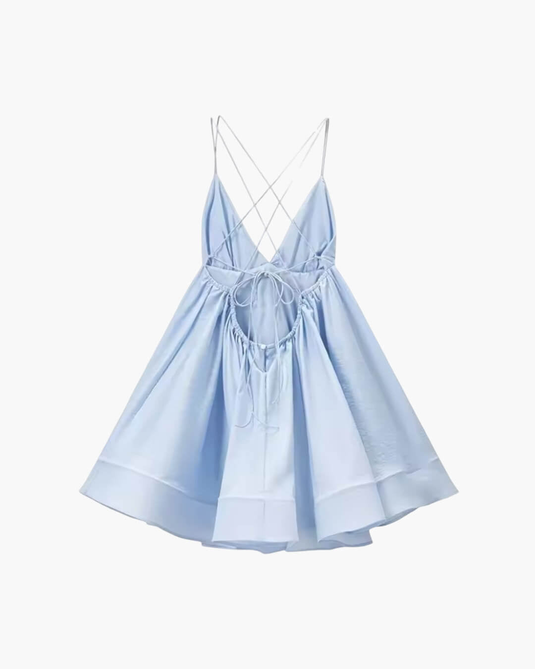 SOERA Beatrice V-Neck Suspender Mini Dress - Dresses - Blue S