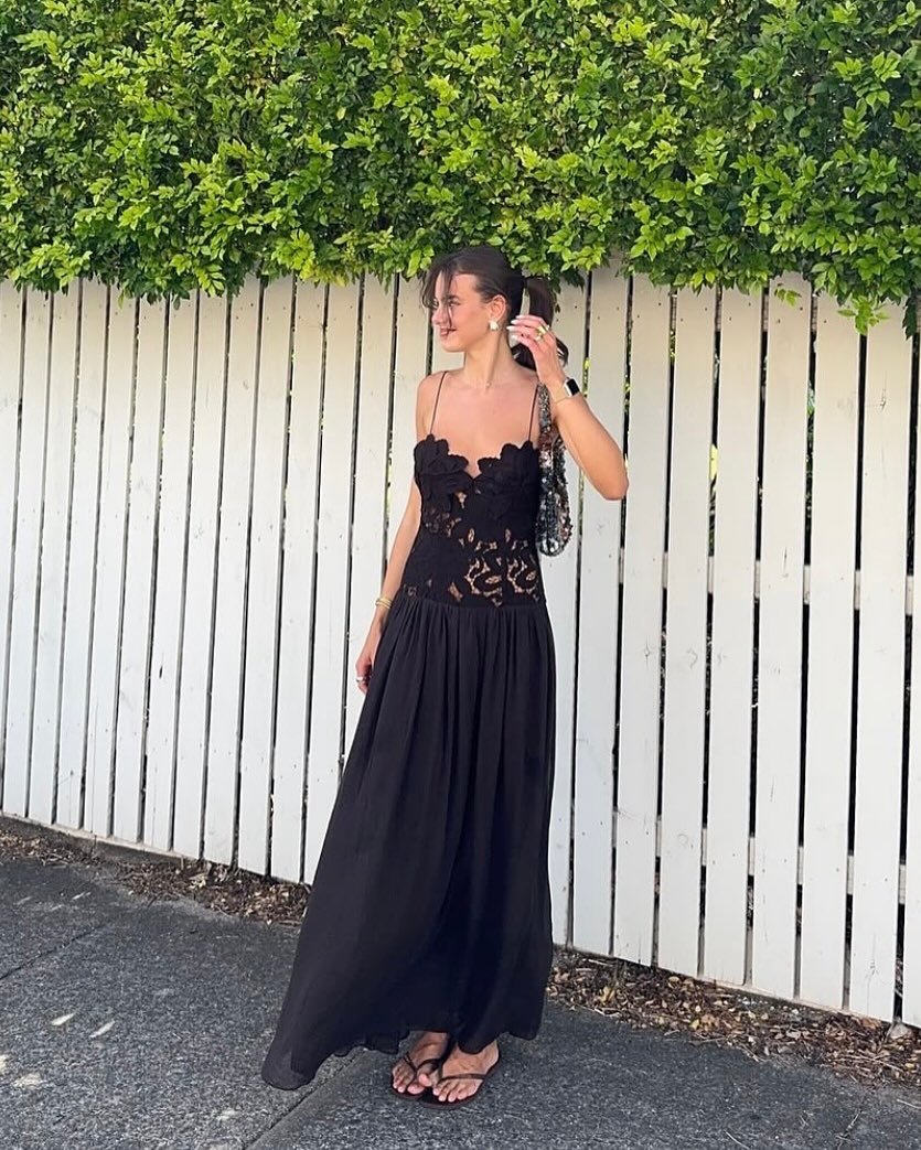 SOERA Celeste Lace Mesh Halter Evening Dress - Dresses - Black XS