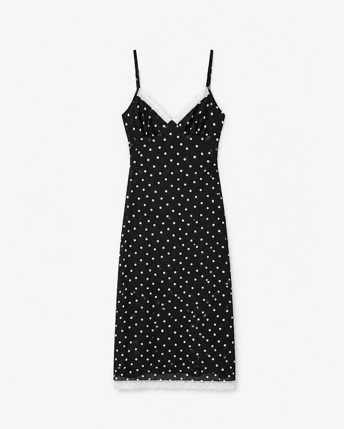 SOERA Celeste Lace Trim Polka Dot Dress - Dresses - SOERA-368963-BLA-M-43427 Black M