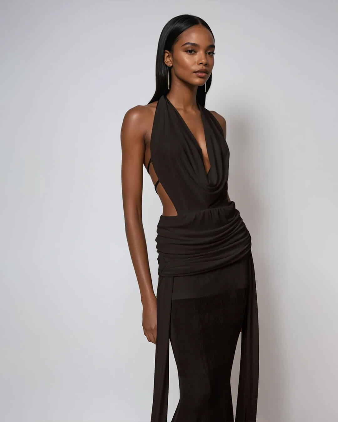 SOERA Elyse Halterneck Backless Maxi Dress - Dresses - Black M
