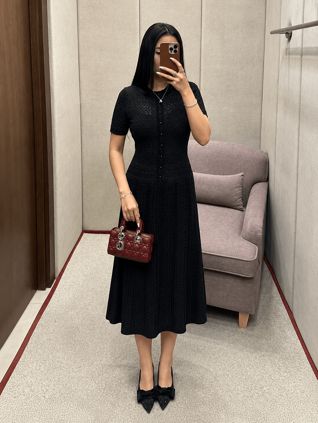 SOERA Jeriza Knitted Half-Button Midi Dress - Dresses - SOERA-369283-BLA-XS-20707 Black XS