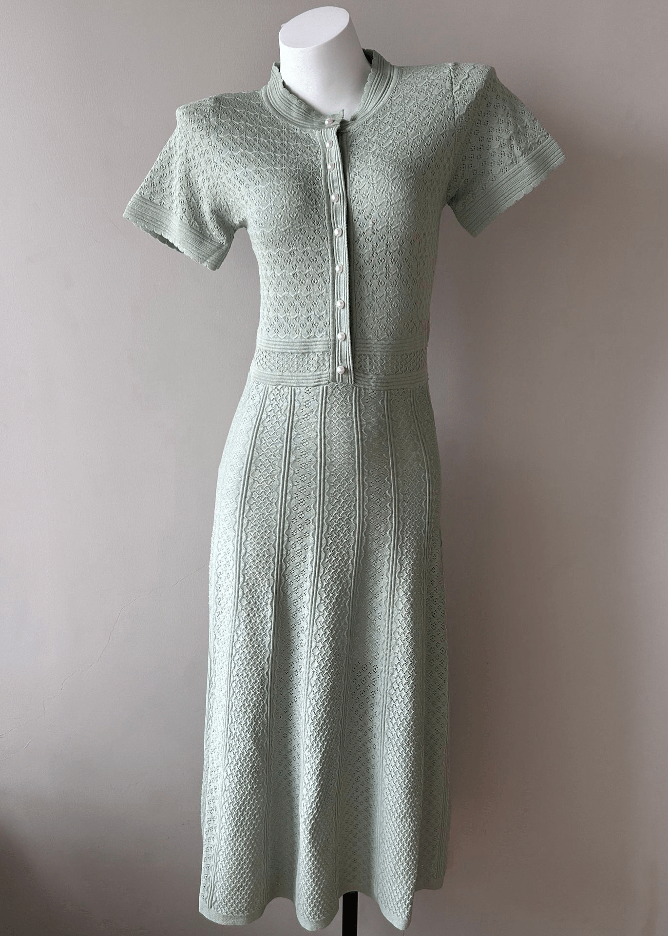 SOERA Jeriza Knitted Half-Button Midi Dress - Dresses - SOERA-369283-WHI-XS-61955 White XS
