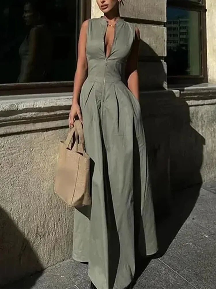 SOERA Jessica Sleeveless Midi Dress - Dresses - 1005007606639334-;Ei1772045931504329192 Army Green S