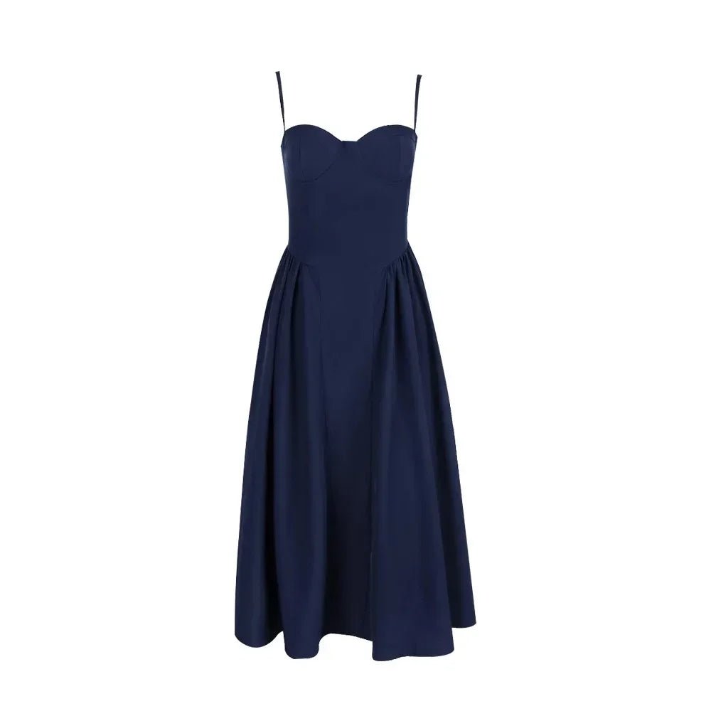 SOERA Sylvia Sleeveless Strap Midi Dress - Dresses - cD1774532669738506320 Blue XS