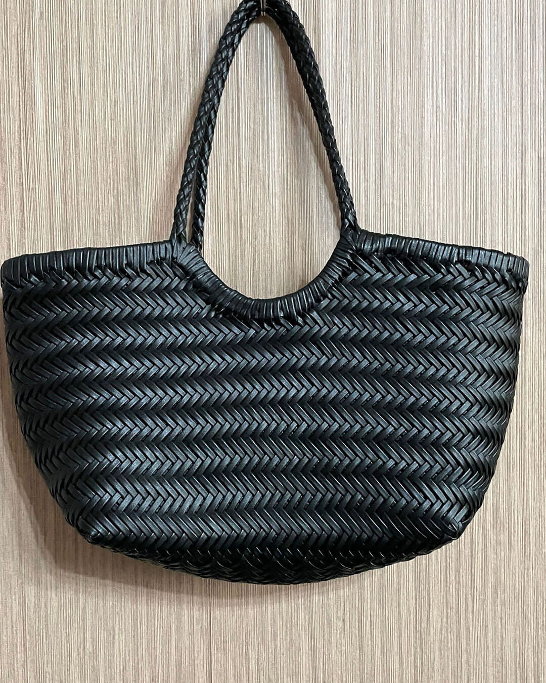 SOERA Beatrice Woven Leather Tote Bag - Handbags - Black Small