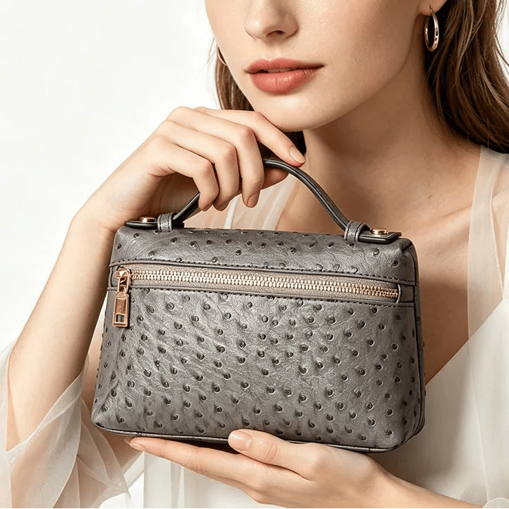 SOERA Bianca Ostrich Pattern Bag - Handbags - Dark Teal