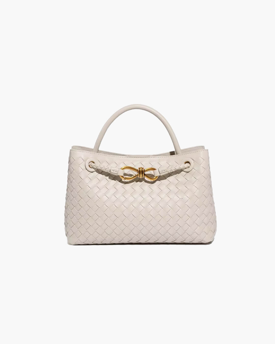 SOERA Lucia Vegan Leather Woven Bag Small - Handbags - Creme Regular