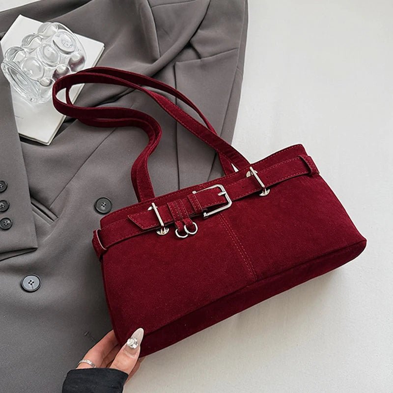 SOERA Nora Vegan Suede Bag - Handbags - 3256809581682870-;kD1757549905350188121 Red Regular