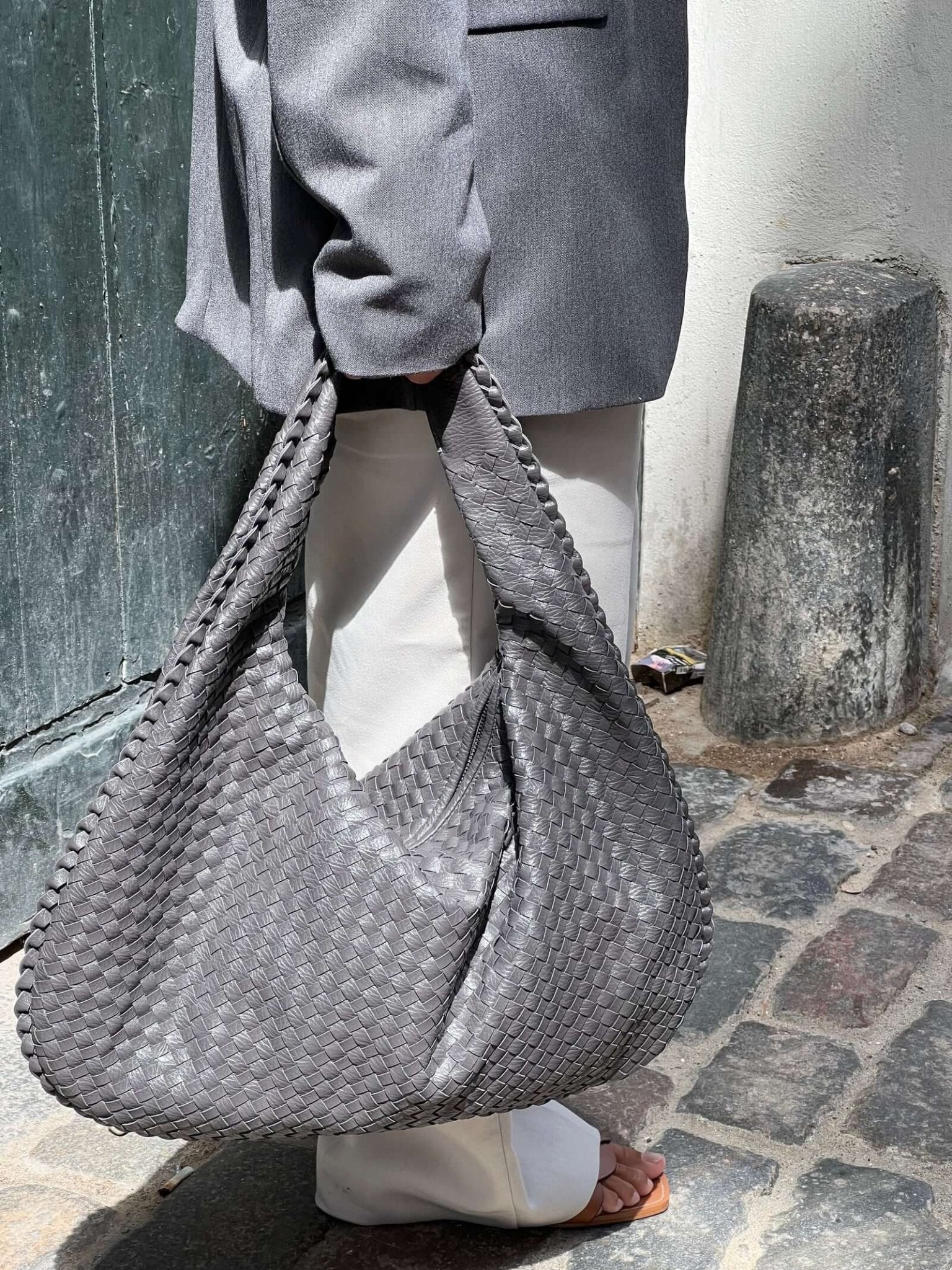 SOERA Woven bag XL - Handbags - DBAD2-QL367007 darkbrown