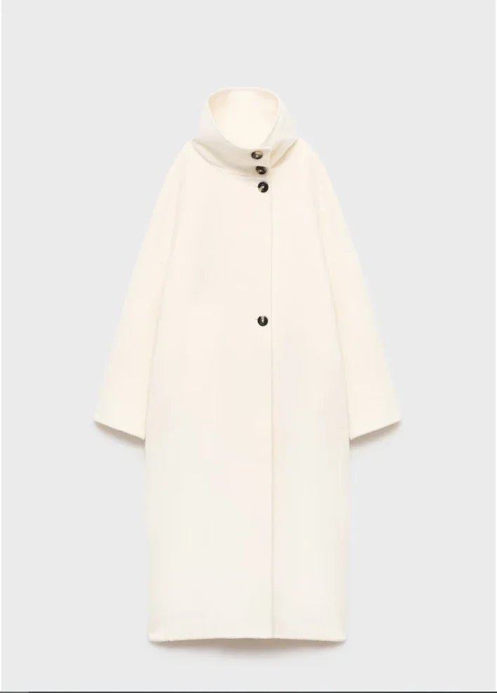 SOERA Juliana Stand Collar Long Coat - Jackets - NW1762345864135376556 Offwhite M