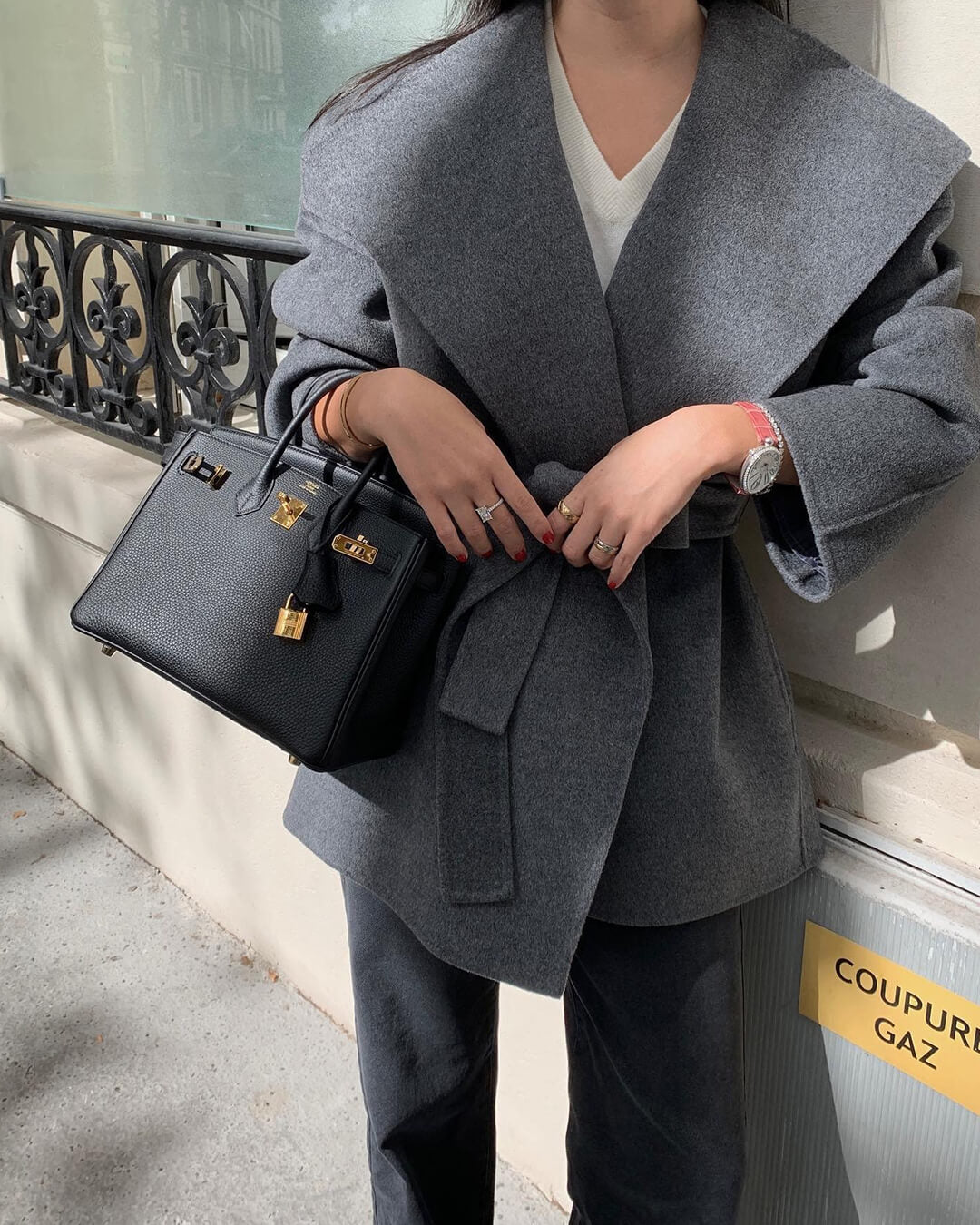 SOERA Lorelie Belted Wrap Coat - Jackets - Grey