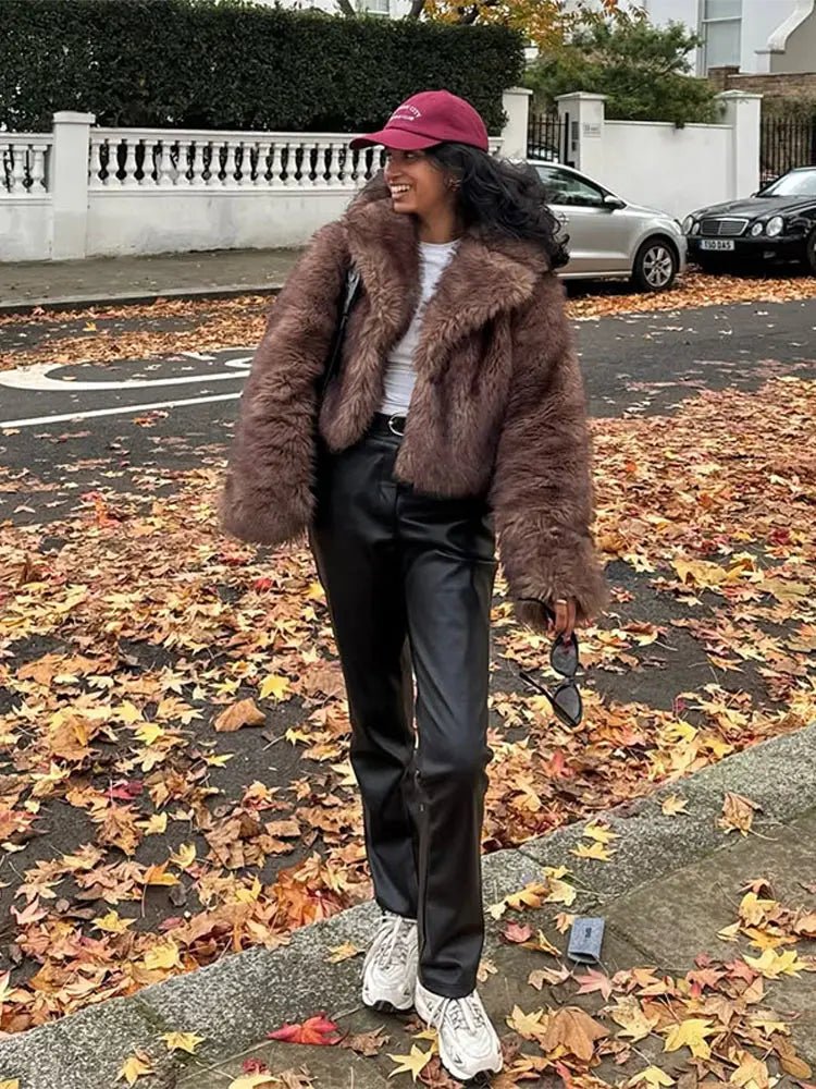 SOERA Marian Faux Fur Coat - Jackets - 3256809642752686-;EC1763048697012797529 Coffee S