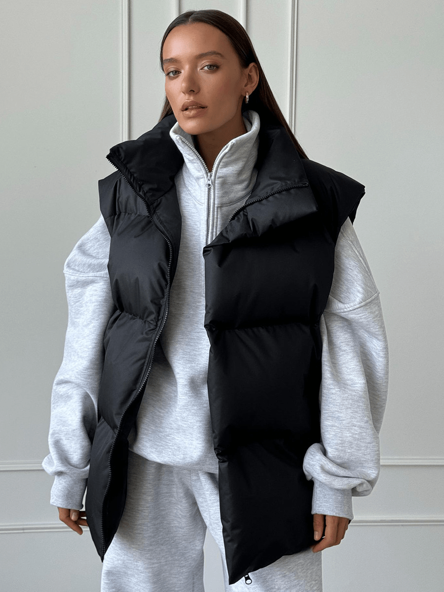 SOERA Sabrina Puffer Vest - Jackets - kg1766362638979276587 Black S
