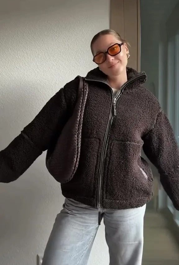 SOERA Susan Zip Up Teddy Jacket - Jackets - of1763304746542340553 Coffee S