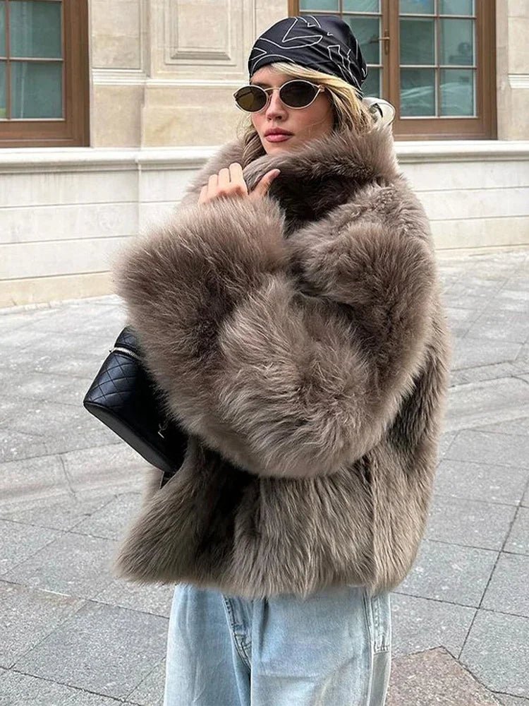 SOERA Thalia Faux Fur Coat - Jackets - 3256809489003240-;vc1765938875055840812 S Brown