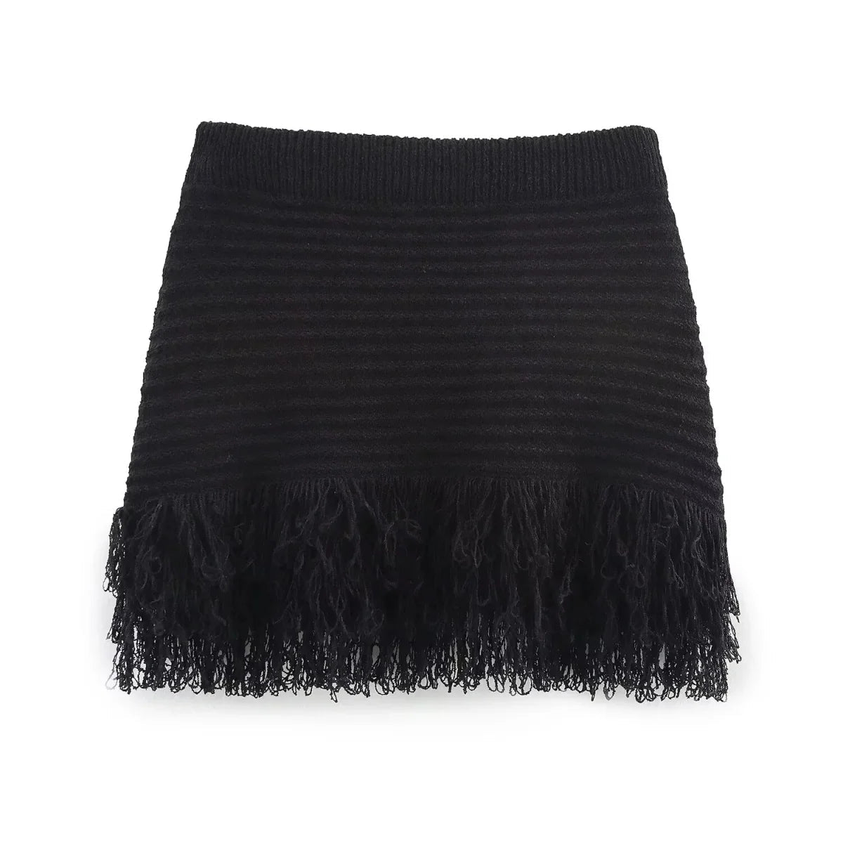 SOERA Beatrice Knitted Tassel Skirt Set - Matching Sets - Black Set