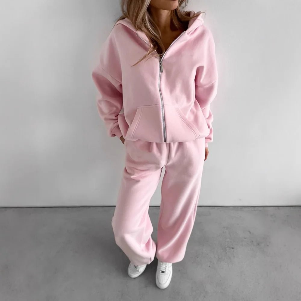 SOERA Cecilia Oversized Hoodie Track 2 Piece Set - Matching Sets - Black S