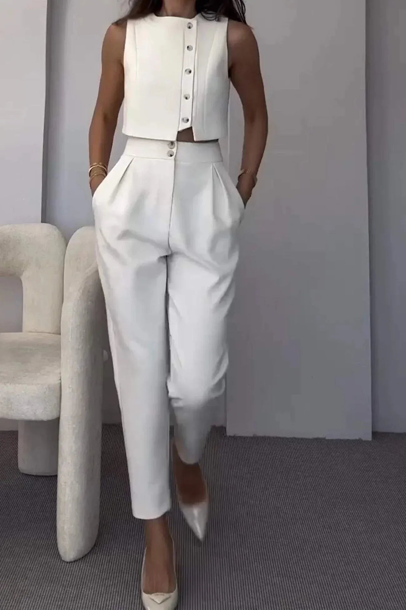 SOERA Helena Two - Piece Set - Matching Sets - White L