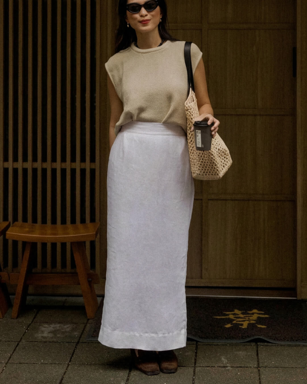 SOERA Irma Sleeveless Linen Set - Matching Sets - Skirt White