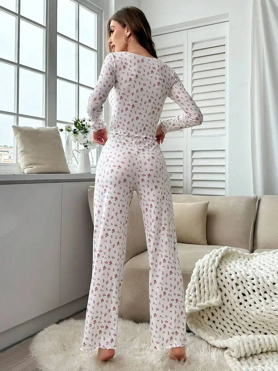 SOERA Long Sleeve Floral Pyjama Set - Matching Sets - Top S