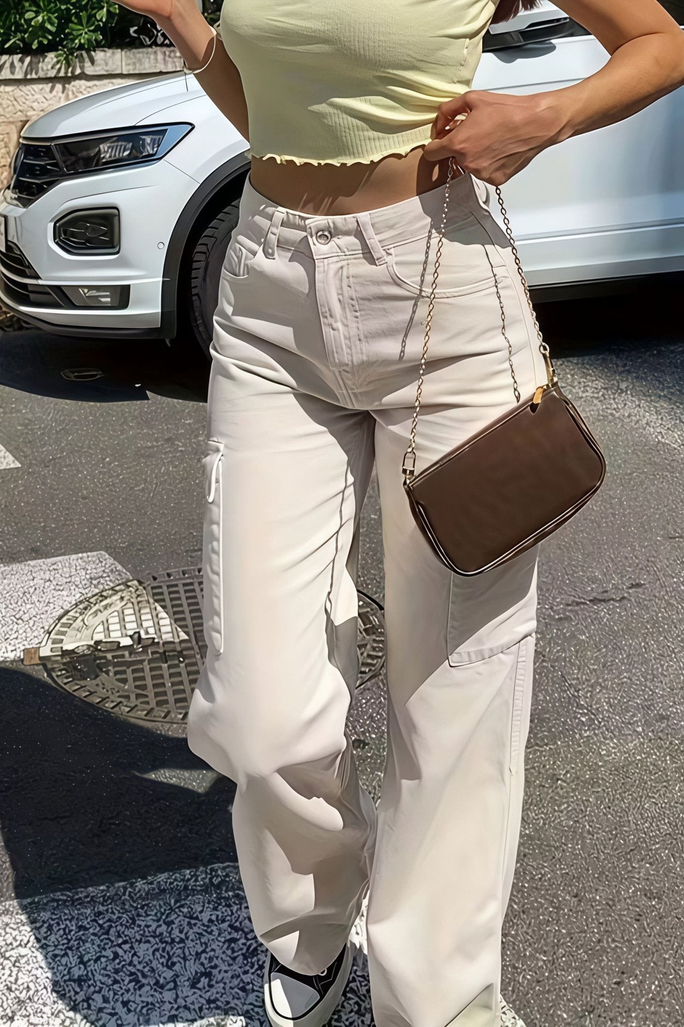 SOERA Bianca Pocket Cargo Straight Pants - Pants - Beige S
