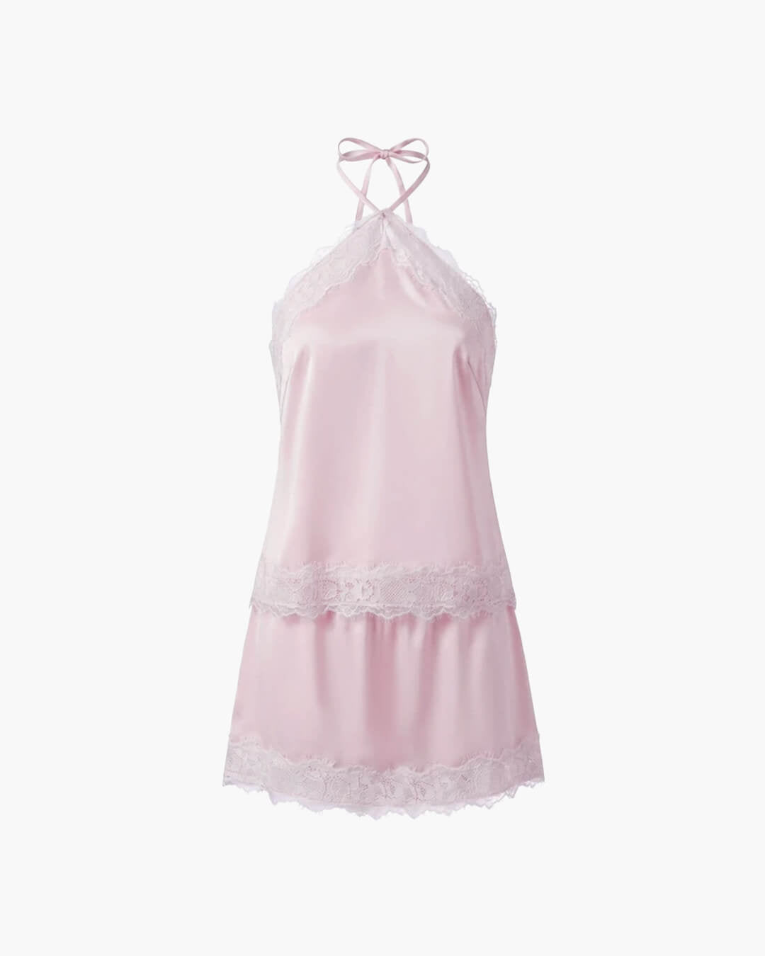 SOERA Parker Satin Halter Neck Two - Piece Set - Set - Pink Set S