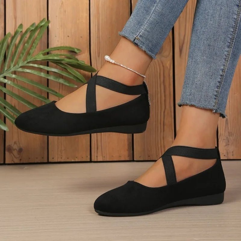 SOERA Anais Pointed Toe Cross-Strap Ballet Flats - Shoes - 36