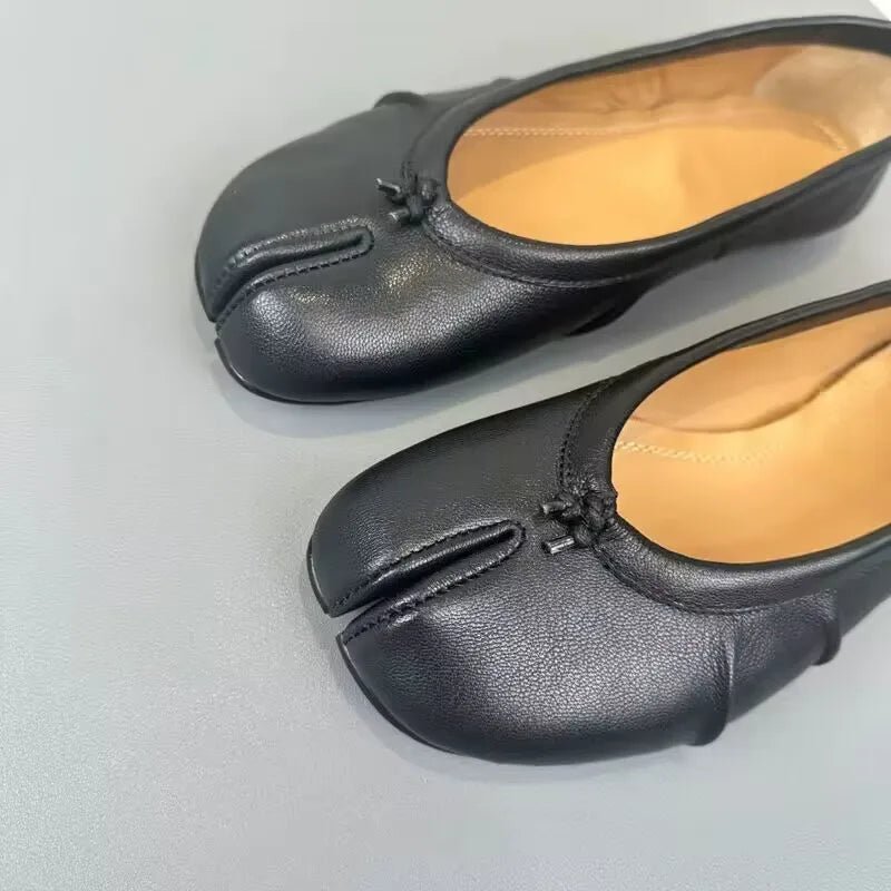 SOERA Bianca Split-Toe Leather Mules - Shoes - Black 35
