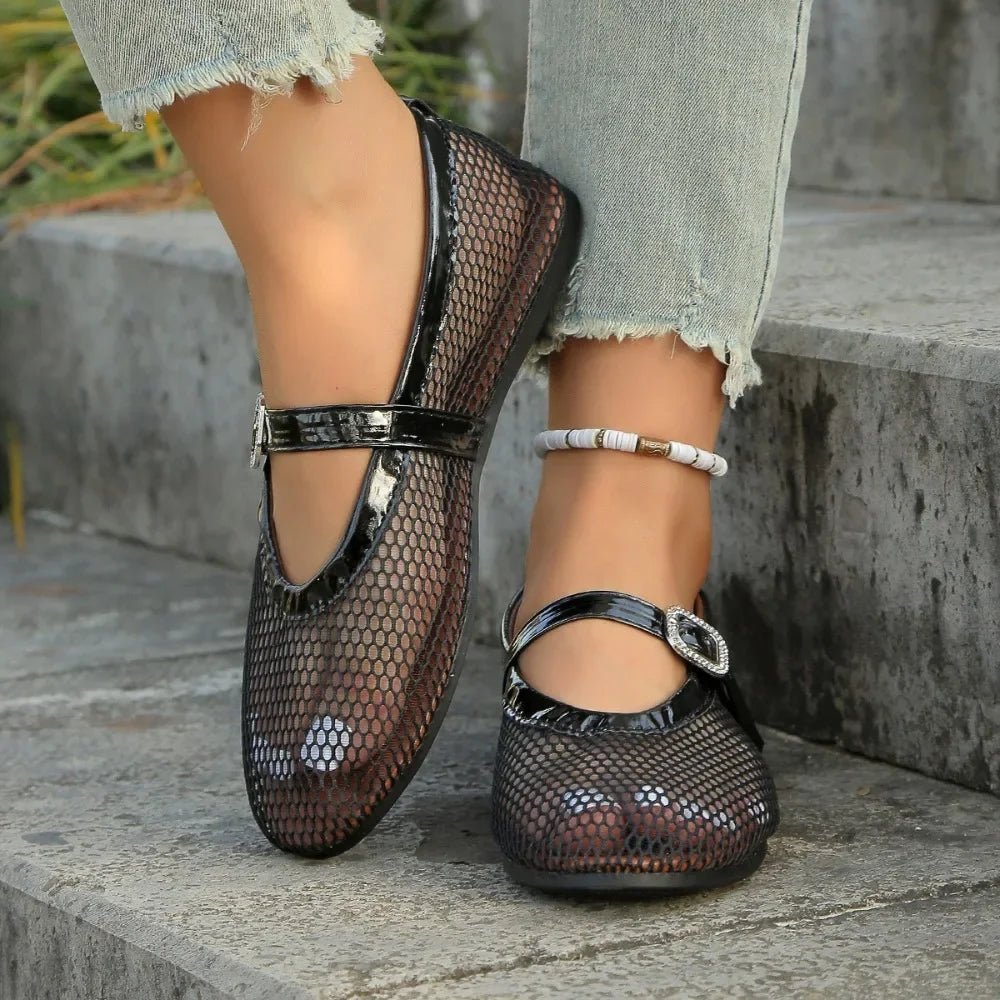 SOERA Elena Round-Toe Ballet Flats - Shoes - Black 36