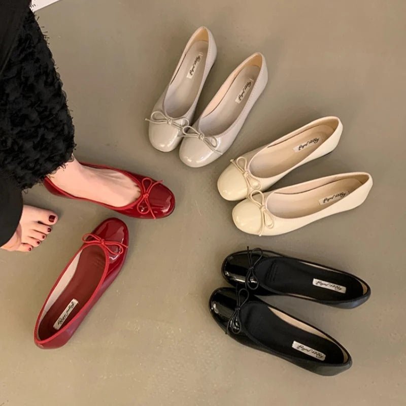 SOERA Suzette Bowtie Ballet Flats - Shoes - 1005009985131753-;CF1763832190015652627 Red 35