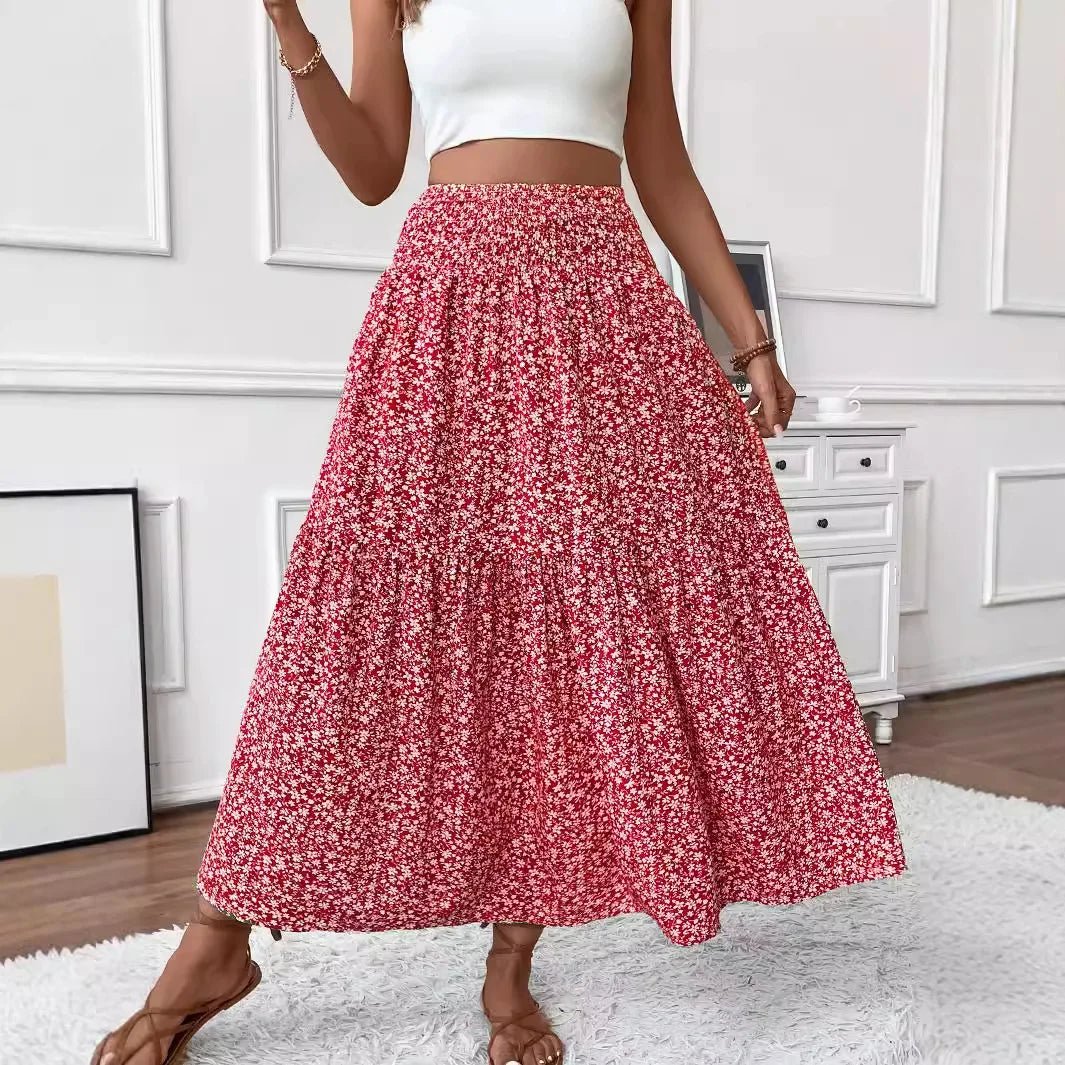 SOERA Rivka Boho Floral Maxi Skirt - Skirt - Floral Pink S