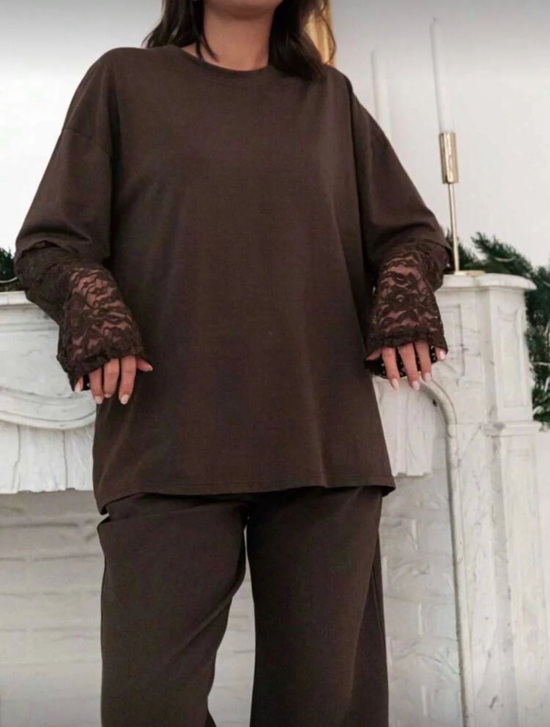 SOERA Bella Lace Splice Long Sleeve Tee - Top - S