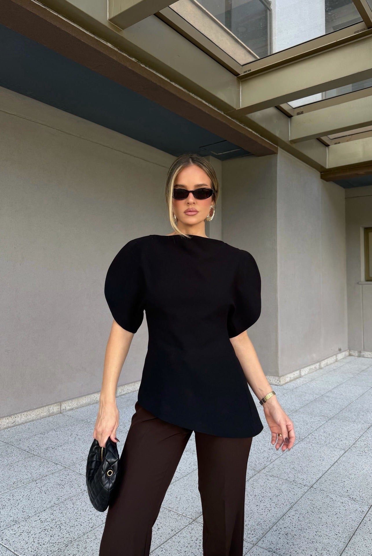 SOERA Sienna Tricot Balloon Sleeve Top - Top - SOERA-585475-S-BLACK-09891 Black S