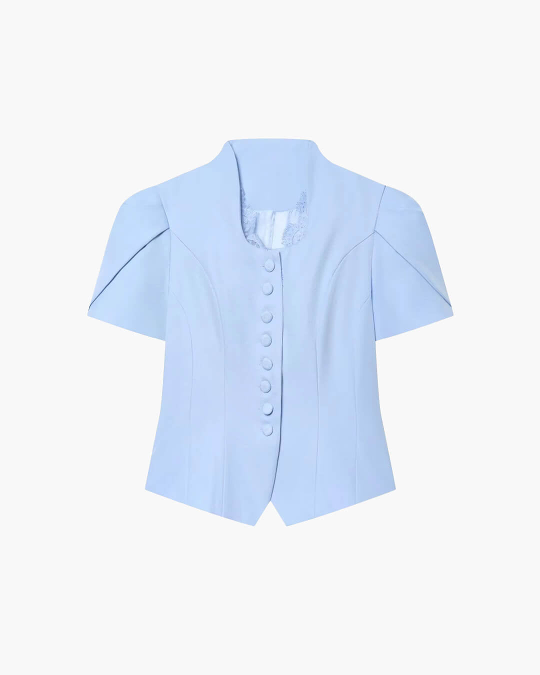 SOERA Bianca Button Front Stand Collar Top - Tops - White S