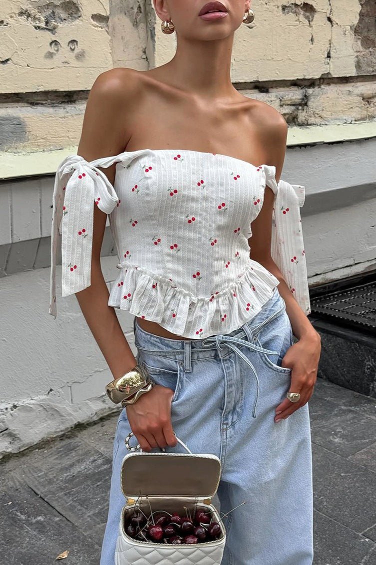 SOERA Fabia Ruffle Off - Shoulder Top - Tops - White S