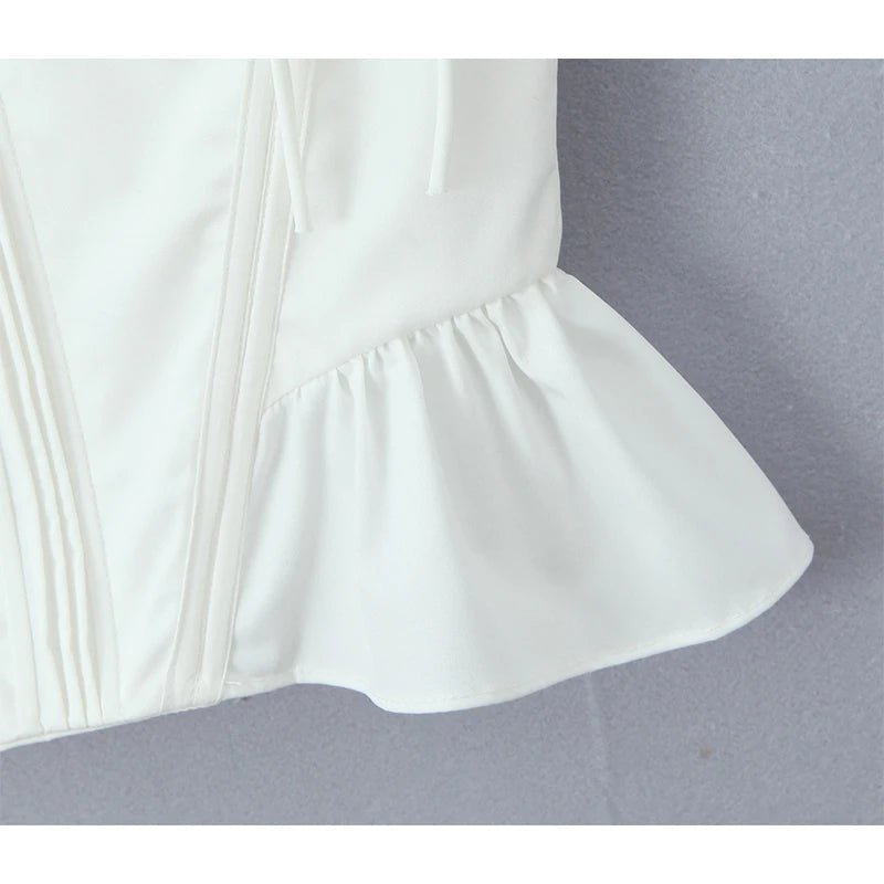 SOERA Karley Ruffled Hem Corset Top - Tops - 1005007082265843-;Cw1771494652190828072 L
