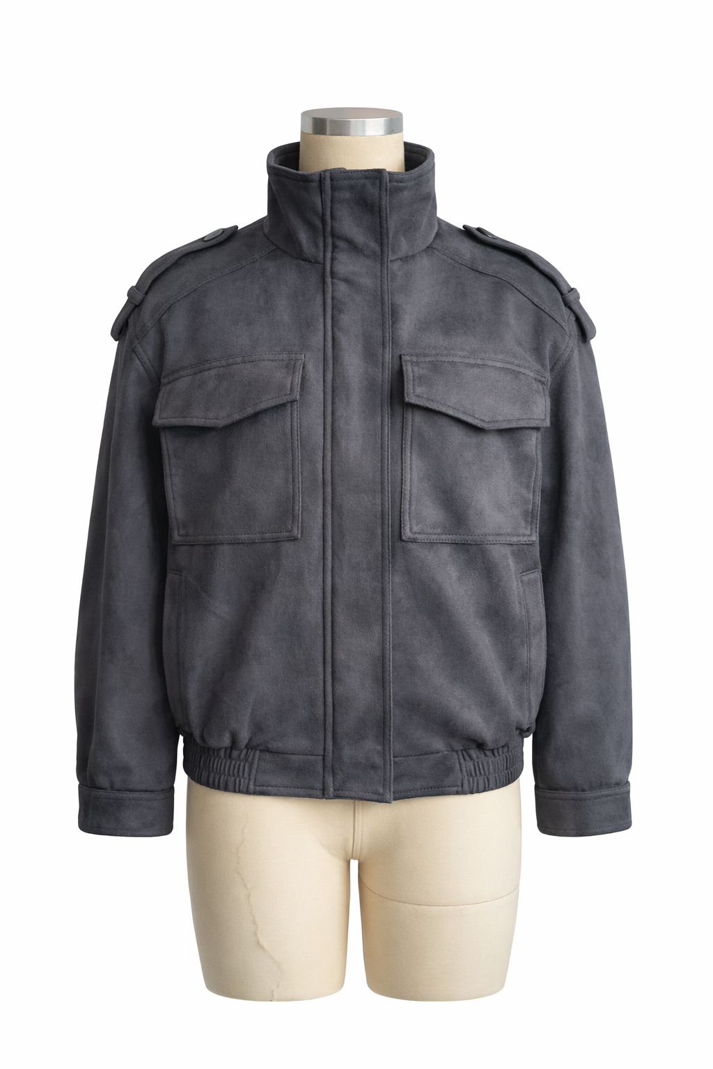 Veste Charice en daim à col montant